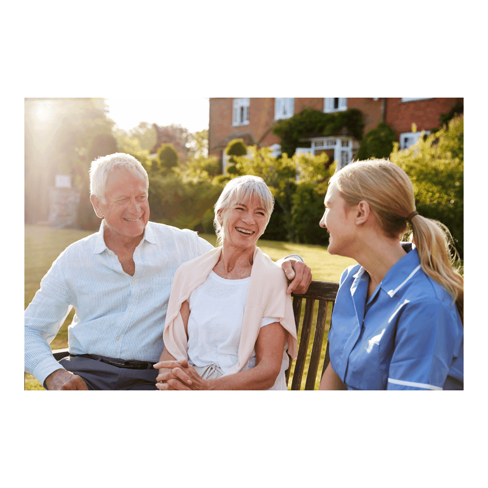 Caregiver assisting elderly client